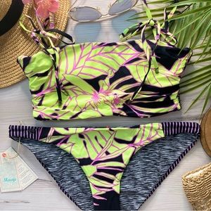 Maaji • Reversible 4-Way Floral Bandeau Bikini Top | Floral Bottoms